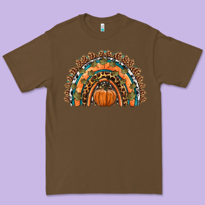 Fall Pumpkin Rainbow Premium Tee Designed By Hra Design Shop