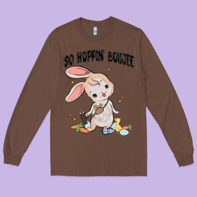 So Hoppin Boujee Easter Bunny  Belt Bag Ins Long Sleeve Tee Designed By Maliassmallbusiness