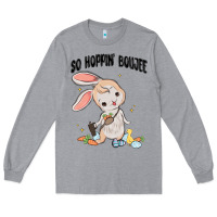 Heather Grey so hoppin boujee easter bunny  belt bag ins Long Sleeve Tee - MaliasSmallBusiness