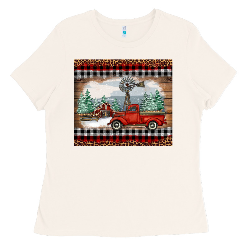 Christmas Farm And Truck Ladies Tee by RanaPortraitStore | Teevron