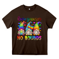 Chocolate Brown love gnomes no bounds Heavy Core Tee - Zillion Design Studio