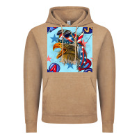Vintage Coffee mullet eagle with balloon seamless pattern Vintage Hoodie - BundleAndBundleShop