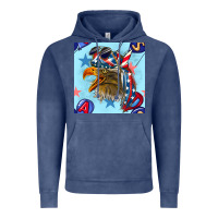 Vintage Denim mullet eagle with balloon seamless pattern Vintage Hoodie - BundleAndBundleShop