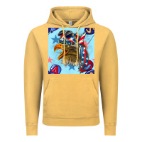 Vintage Mustard mullet eagle with balloon seamless pattern Vintage Hoodie - BundleAndBundleShop