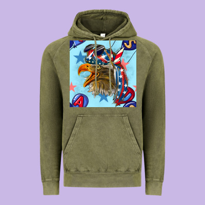 Mullet Eagle With Balloon Seamless Pattern Vintage Hoodie Designed By Bundleandbundleshop