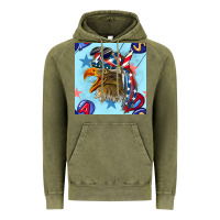 Vintage Olive mullet eagle with balloon seamless pattern Vintage Hoodie - BundleAndBundleShop