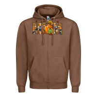 Chestnut Western Mom With Pumpkins Zipper Hoodie - BundleAndBundleShop