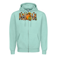 Seafoam Western Mom With Pumpkins Zipper Hoodie - BundleAndBundleShop