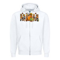 White Western Mom With Pumpkins Zipper Hoodie - BundleAndBundleShop