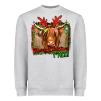 Heather Grey merry christmas y'all highland cow Heavyweight Sweatshirt - Jasminsmagicworld