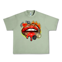 Oil Green race lips Urban Heavy Tee - AdoDesignShop