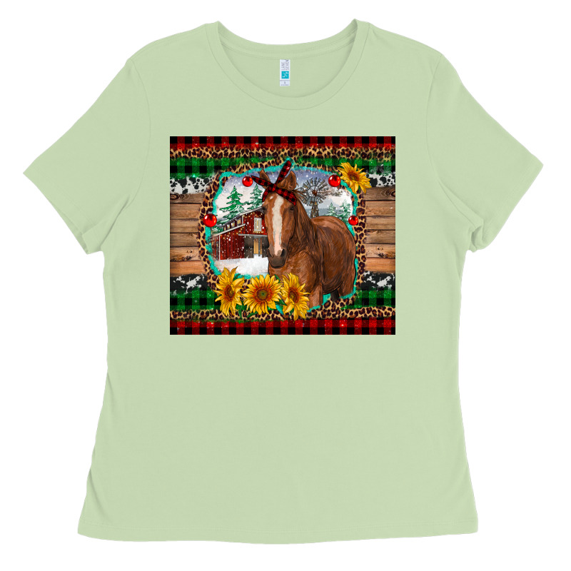 Christmas Farm And Horse Ladies Tee by RanaPortraitStore | Teevron