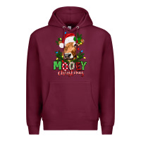 Burgundy Mooey Christmas Premium Hoodie - texasbilliewilder
