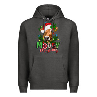 Charcoal Heather Mooey Christmas Premium Hoodie - texasbilliewilder