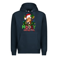Navy Mooey Christmas Premium Hoodie - texasbilliewilder