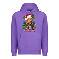 Purple Mooey Christmas Premium Hoodie - texasbilliewilder