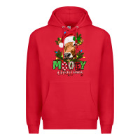 Red Mooey Christmas Premium Hoodie - texasbilliewilder