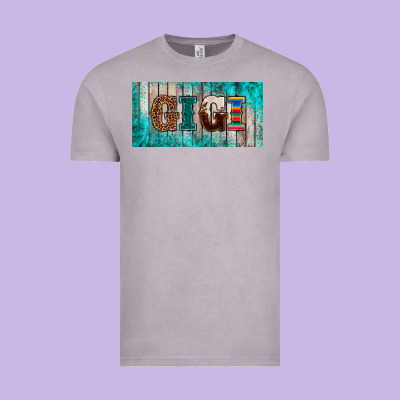 Western Turquoise Gigi License Plate Vintage Tee Designed By Barkaloodesign