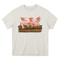 Cream barn pigs Heavy Core Tee - RanaPortraitStore