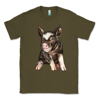 Army Green baby berkshire pig Classic Tee - LillyAllenDesigns