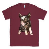 Burgundy baby berkshire pig Classic Tee - LillyAllenDesigns