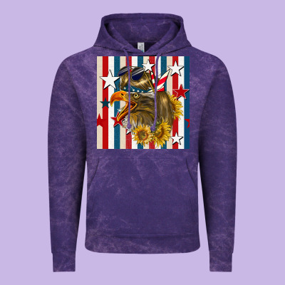 Mullet Eagle Seamless Pattern Vintage Hoodie Designed By Bundleandbundleshop