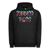Pigment Black summer vibes tie dye doodle Urban Hoodie - CowCowDesign
