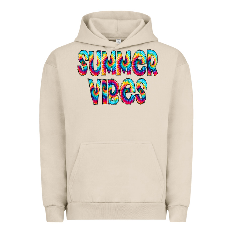 Summer Vibes Tie Dye Doodle Urban Hoodie by CowCowDesign | Teevron