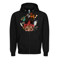 Black Wild Camping Afro Messy Bbs Zipper Hoodie - BundleAndBundleShop