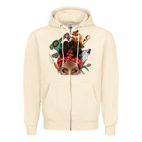 Sandshell Wild Camping Afro Messy Bbs Zipper Hoodie - BundleAndBundleShop