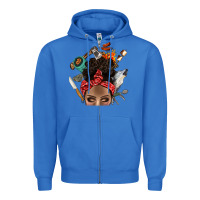 True Royal Wild Camping Afro Messy Bbs Zipper Hoodie - BundleAndBundleShop