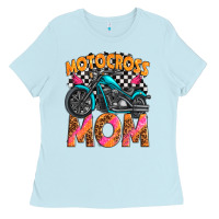Baby Blue motocross mom Ladies Tee - texasbilliewilder
