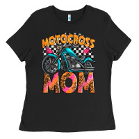 Black motocross mom Ladies Tee - texasbilliewilder