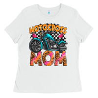 White motocross mom Ladies Tee - texasbilliewilder