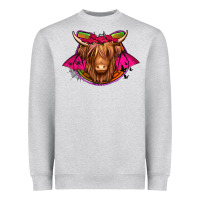 Heather Grey halloween highland cow horseshoe Heavyweight Sweatshirt - Jasminsmagicworld