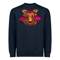 Navy halloween highland cow horseshoe Heavyweight Sweatshirt - Jasminsmagicworld