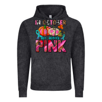 Vintage Black in october we wear pink with pumpkins Vintage Hoodie - AdoDesignShop