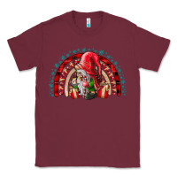 Burgundy Christmas Gnome Classic Tee - CowhideDigitalArt