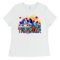 White traveler Ladies Tee - Zillion Design Studio