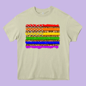 Lgbtq And Usa Flag Heavy Core Tee Designed By Zillion Design Studio