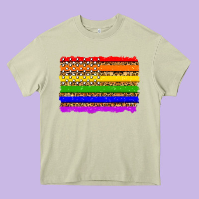Lgbtq And Usa Flag Heavy Core Tee Designed By Zillion Design Studio