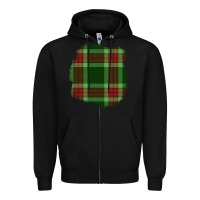 Black Christmas Tartan Patch Zipper Hoodie - BundleAndBundleShop