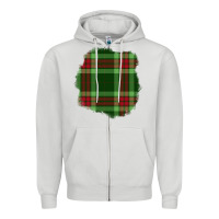 Dove Grey Christmas Tartan Patch Zipper Hoodie - BundleAndBundleShop