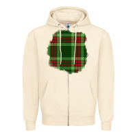 Sandshell Christmas Tartan Patch Zipper Hoodie - BundleAndBundleShop