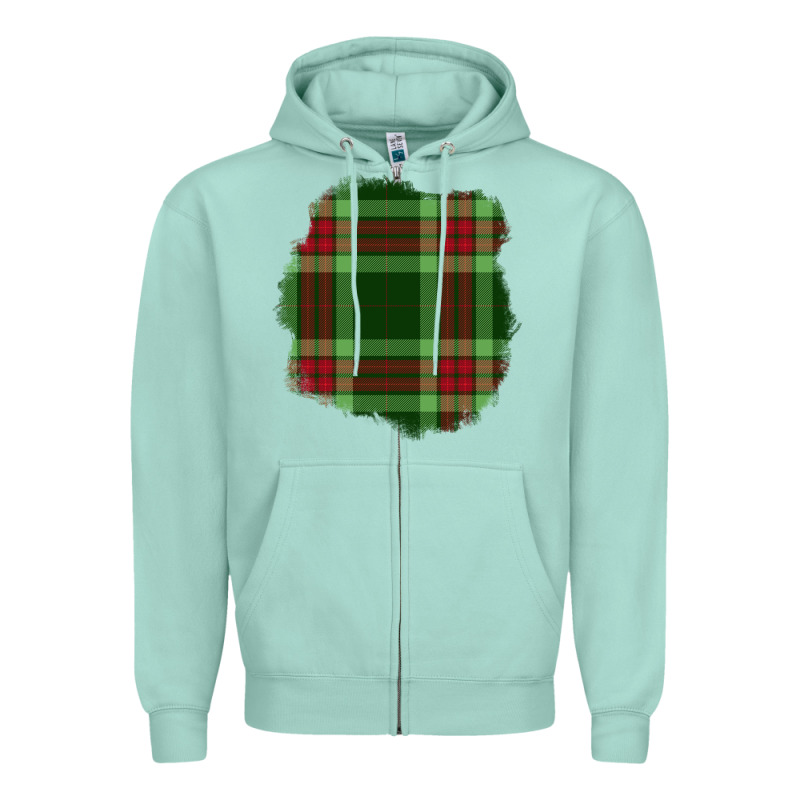 Christmas Tartan Patch Zipper Hoodie by BundleAndBundleShop | Teevron