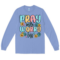 Colony Blue pray more worry less Long Sleeve Tee - MaliasSmallBusiness