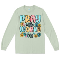 Matcha pray more worry less Long Sleeve Tee - MaliasSmallBusiness