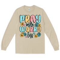 Mushroom pray more worry less Long Sleeve Tee - MaliasSmallBusiness