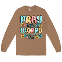 Toasted Coconut pray more worry less Long Sleeve Tee - MaliasSmallBusiness