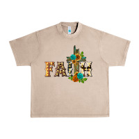 French Oak faith with cross Urban Heavy Tee - BarkalooDesign
